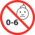 Advarselsmærke: 0-6 år + tekst